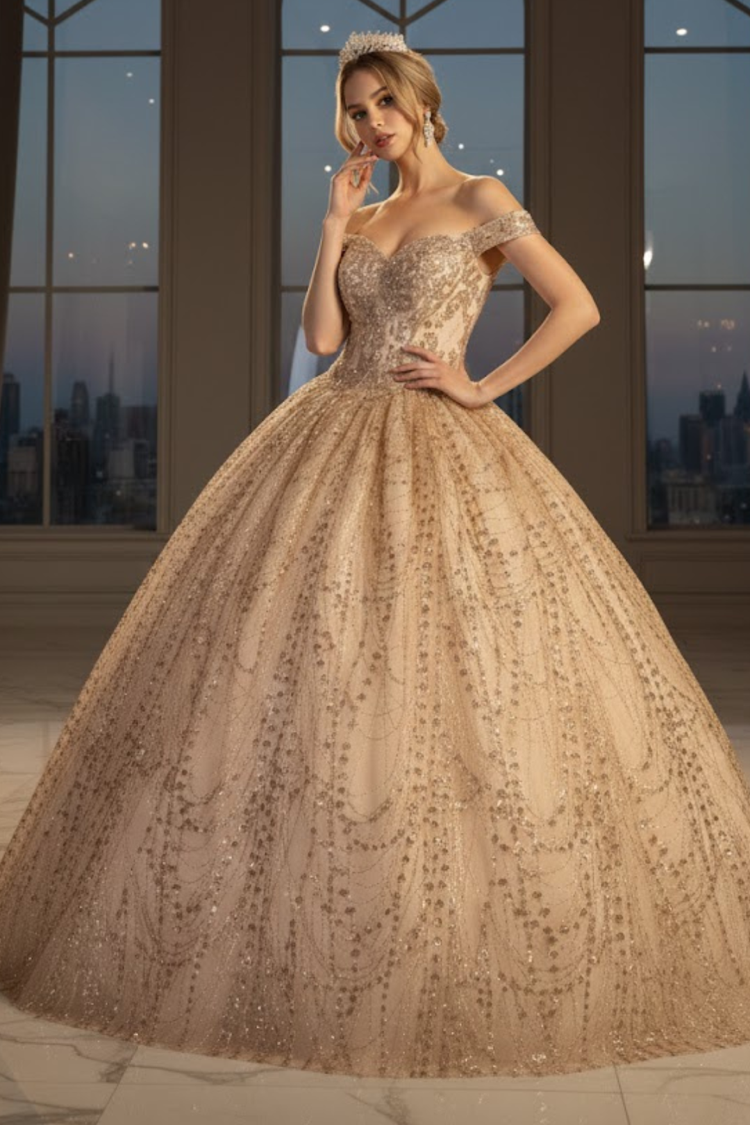 Layla K LK153 Corset Back Embellished Quinceanera Formal Ball Gown