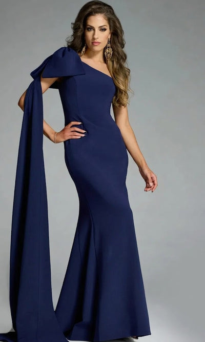 Jovani 44177 - One Shoulder Gown with Oversized Bow