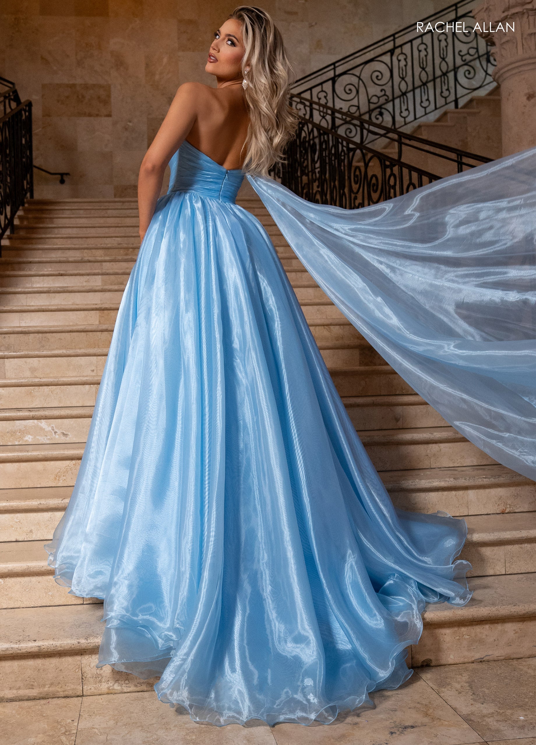Rachel Allan 50342 One Shoulder A-line Slit Gown