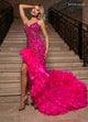 Rachel Allan 50357 Fitted Sleeveless Ruffled Slit Gown
