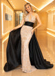 Rachel Allan 50358 Beaded Halter Overskirt Gown