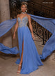 Rachel Allan 50362 Strapless Choker A-line Slit Gown