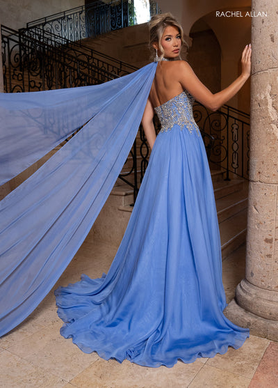 Rachel Allan 50362 Strapless Choker A-line Slit Gown