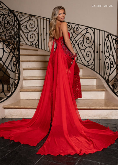 Rachel Allan 50363 Sleeveless Overskirt Jumpsuit
