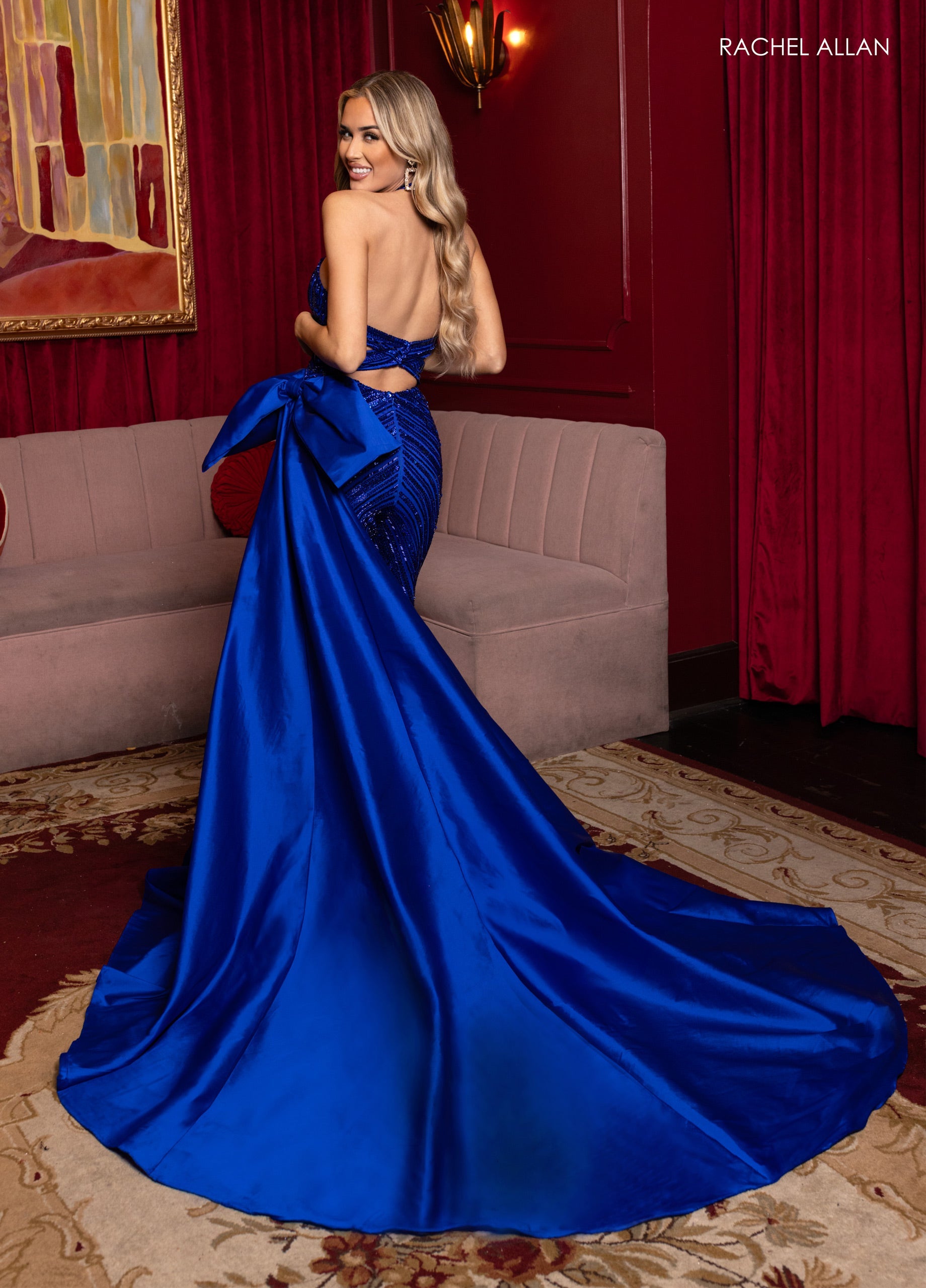 Halter Cutout Jumpsuit by Rachel Allan 50382