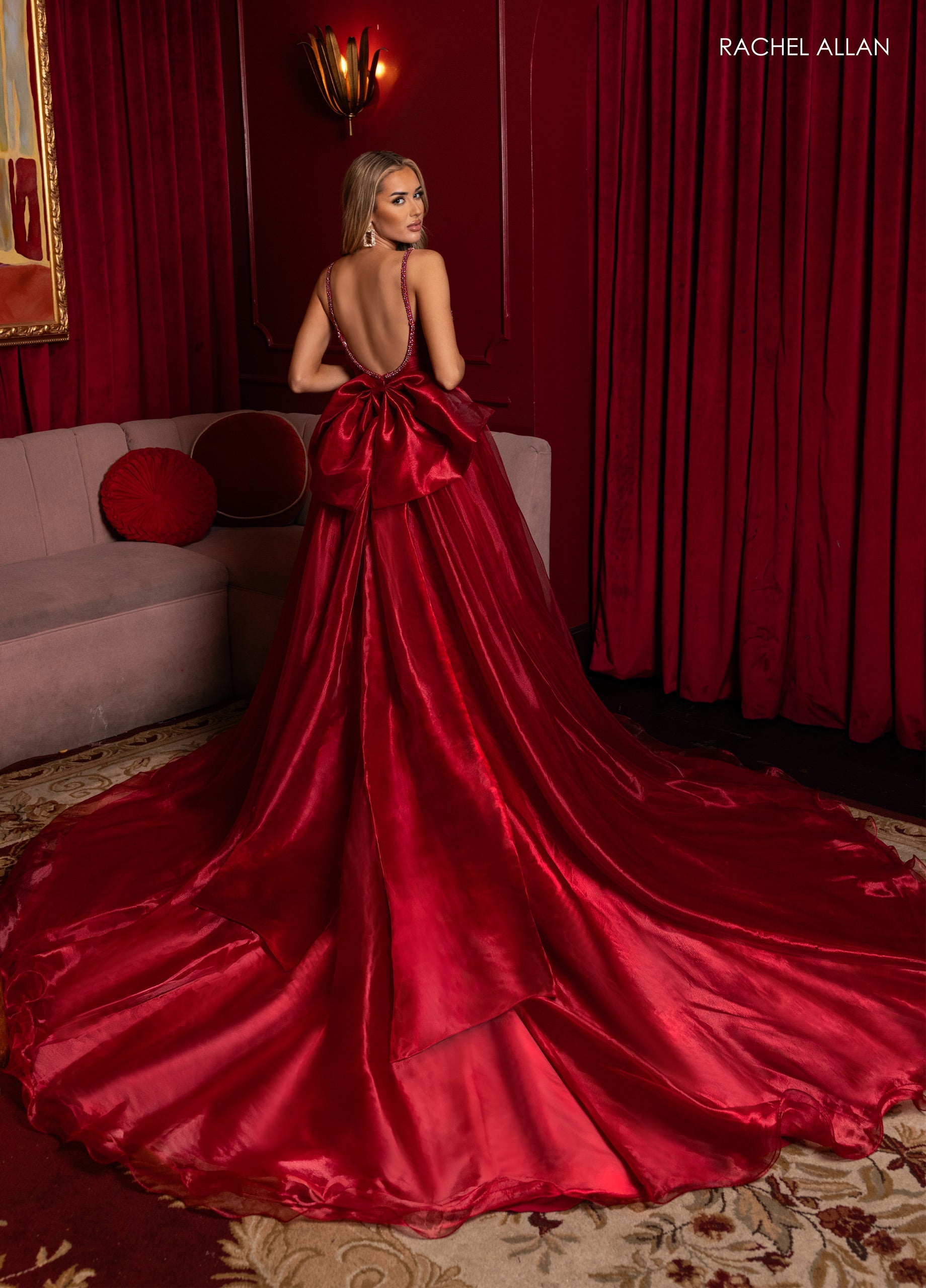 Organza Sleeveless A-line Gown by Rachel Allan 50386