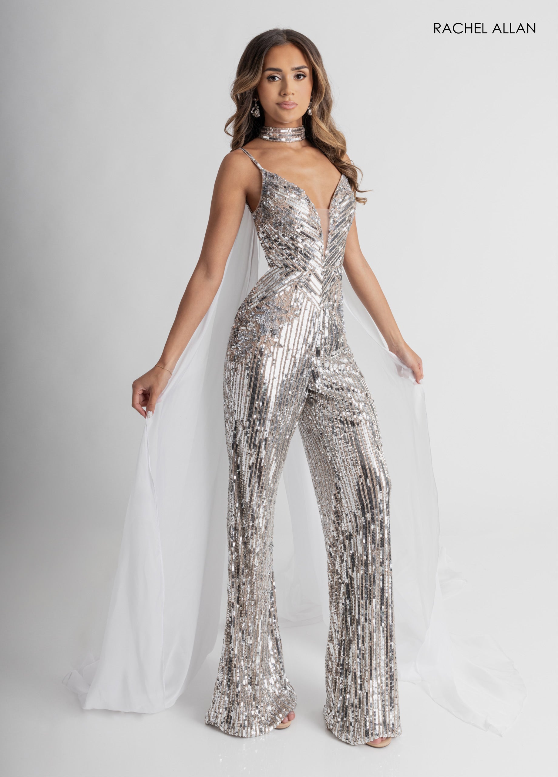 Sleeveless Cape Jumpsuit by Rachel Allan 50391