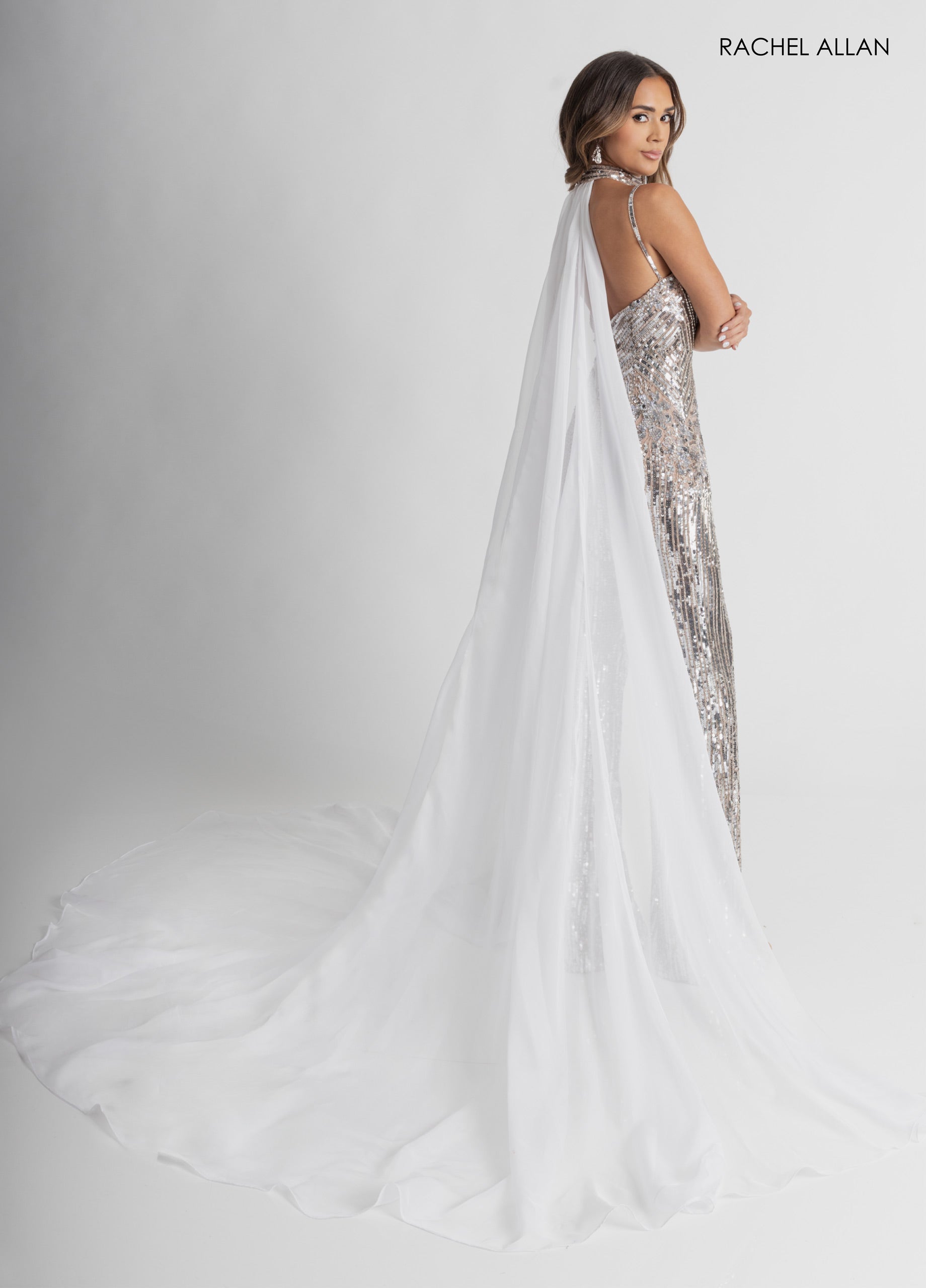 Sleeveless Cape Jumpsuit by Rachel Allan 50391