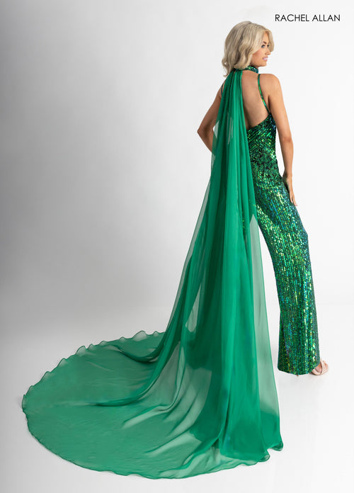 Sleeveless Cape Jumpsuit by Rachel Allan 50391