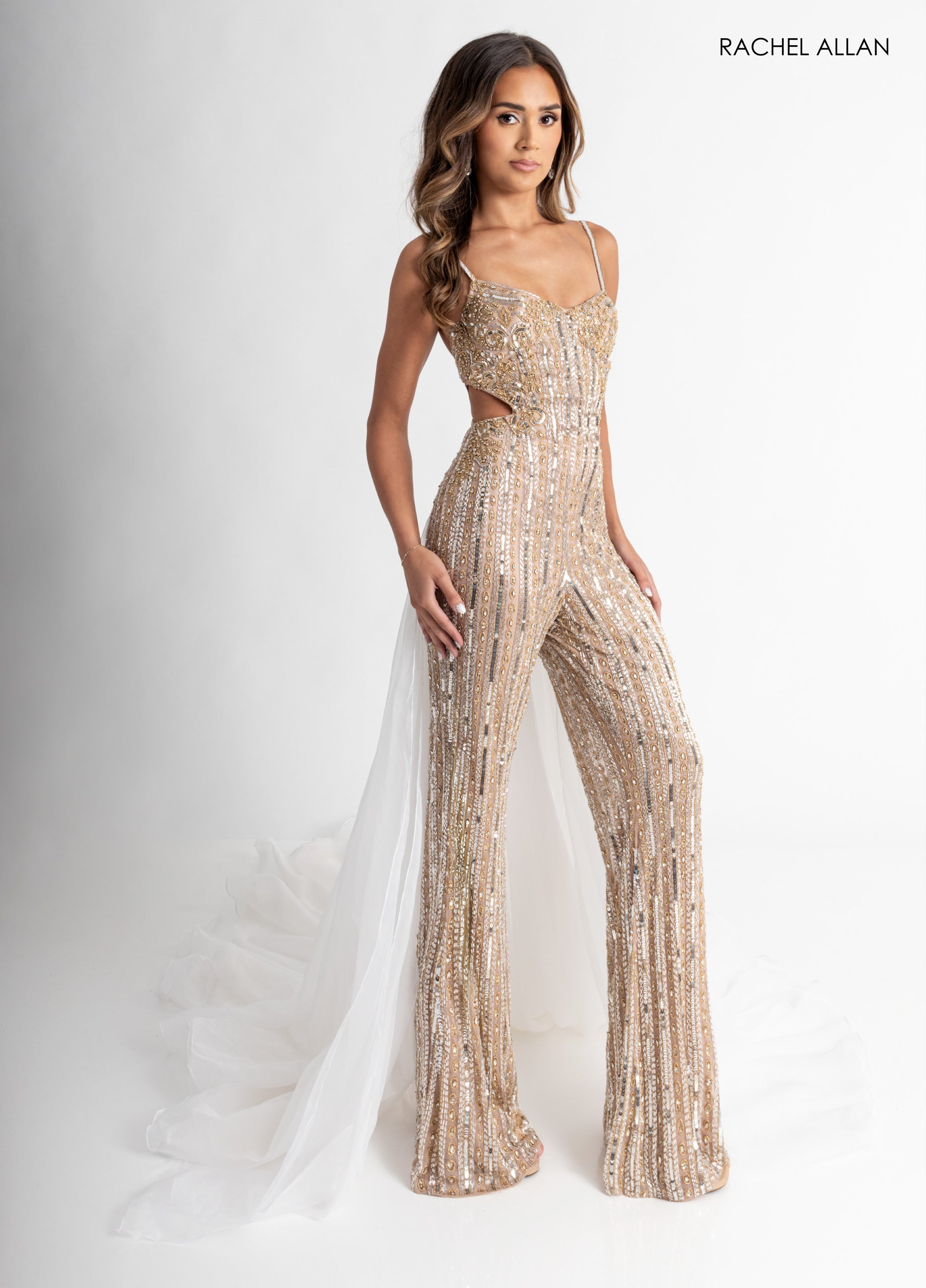 Sleeveless Overskirt Jumpsuit by Rachel Allan 50400