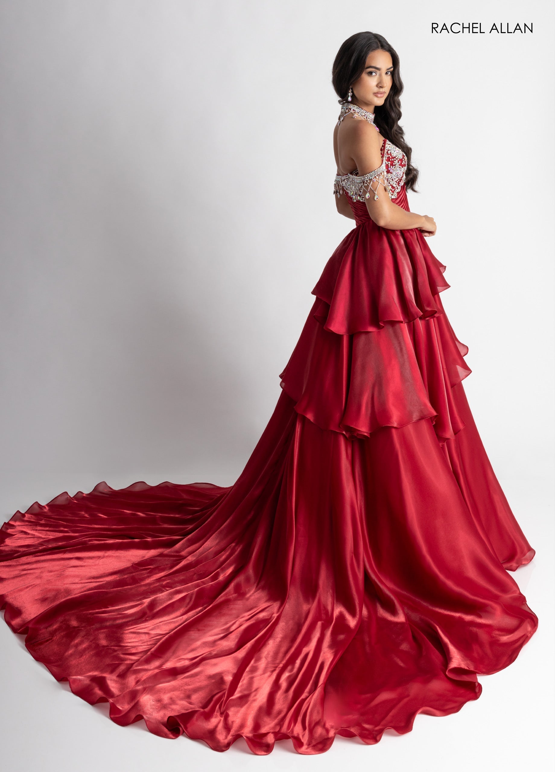 Strapless A-line Tiered Gown by Rachel Allan 50401