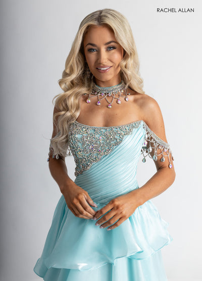 Strapless A-line Tiered Gown by Rachel Allan 50401
