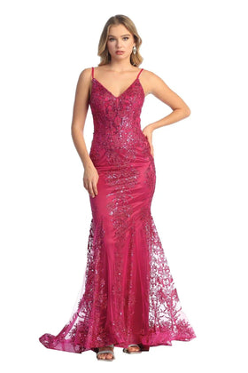 Cindy Collection 50442 Lace Sequin Embroidered Corset Bodice Mermaid Dress