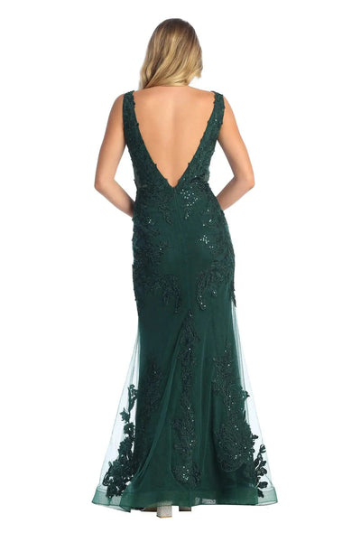 Cindy Collection 50454 Lace Embroidered Mermaid Evening Dress