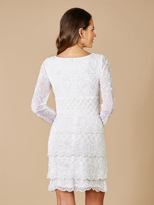 Lara Goldie Beaded V-Neck Mini Dress