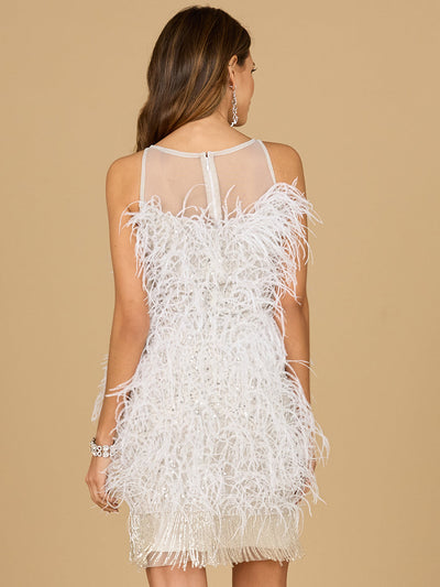 Bridal Cocktail Dress with Feathers