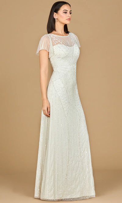 Lara 51219 - Beaded Flutter Sleeve Wedding Gown