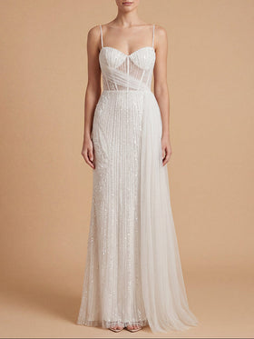 Lara 51229 Ivory Sweetheart Draped Corset Bridal Gown