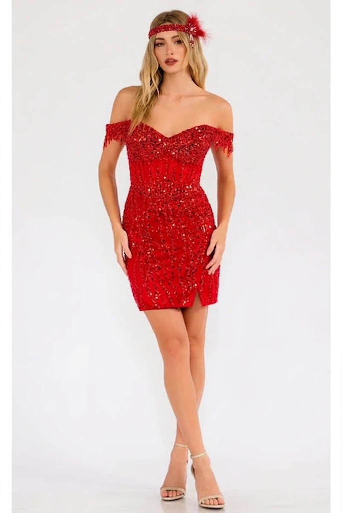 Flapper Dress for Vintage 1920s Outfit in Red Style JT919L
