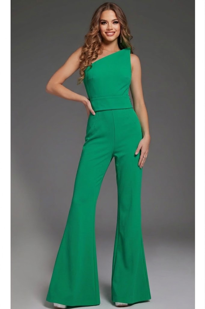 Jovani 43567 Strapless Asymmetric Formal Jumpsuit