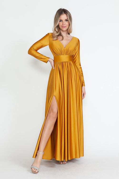 Vestido de madre de la novia, de manga larga, de Lenovia 5231