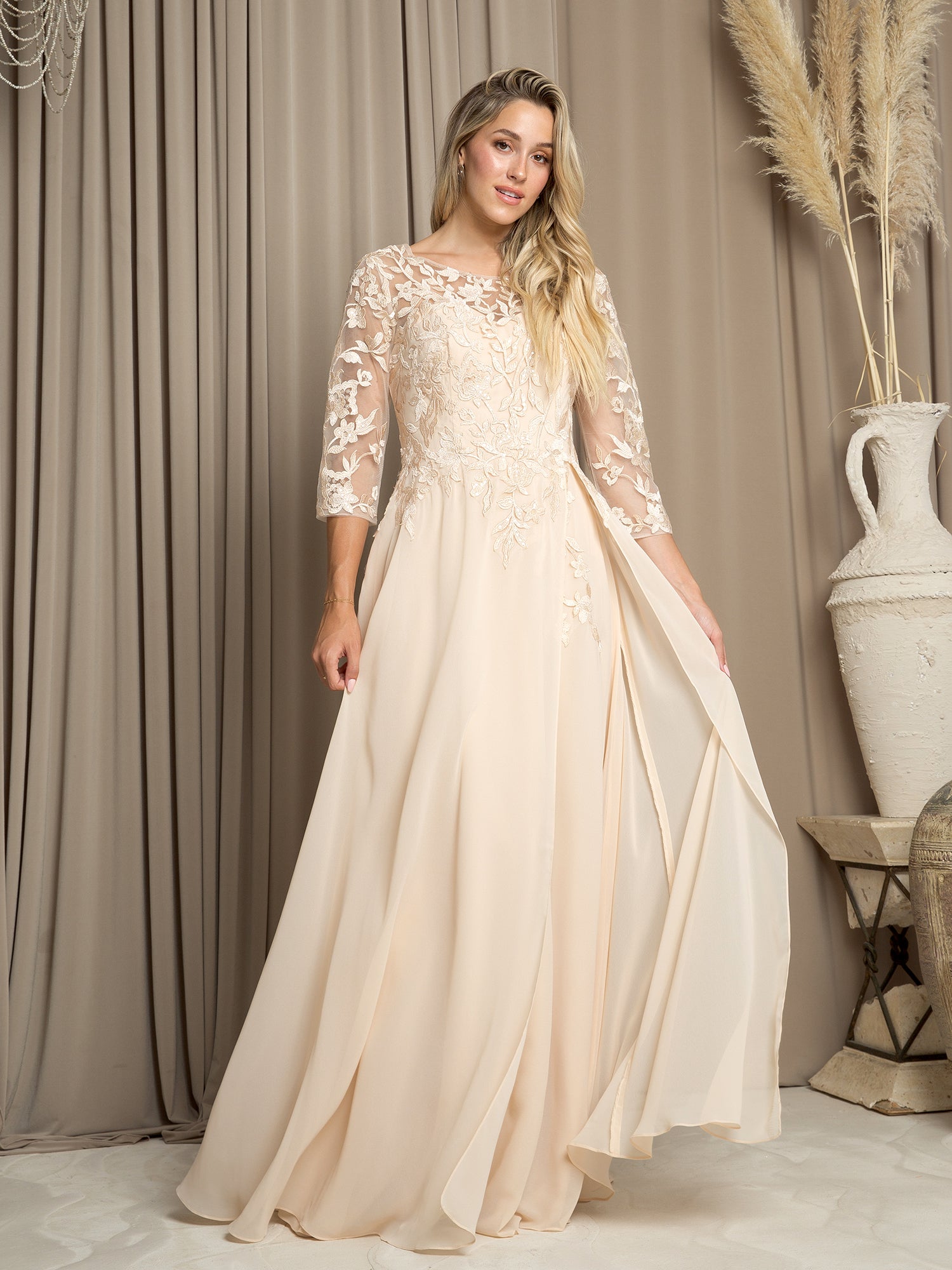 Eva USA 5258 Long A-Line Mother of the Bride Formal Dress