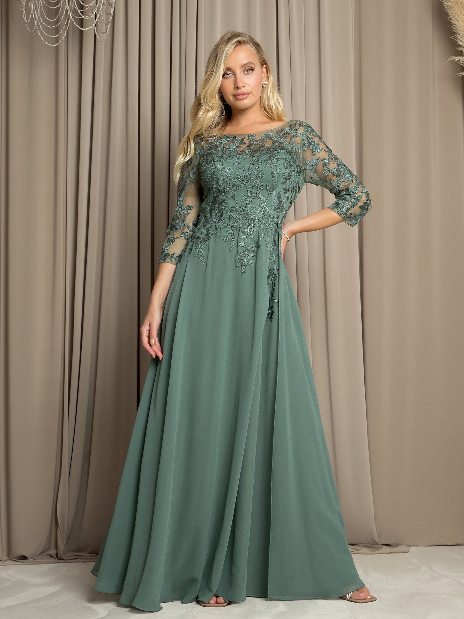 Eva USA 5258 Long A-Line Mother of the Bride Formal Dress