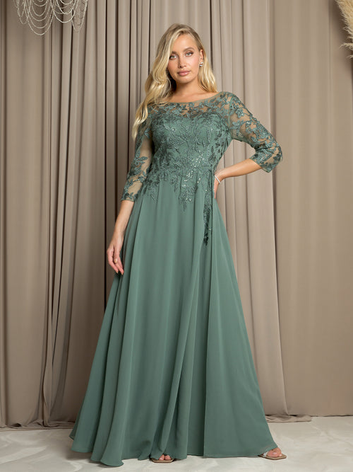 Eva USA 5258 Long A-Line Mother of the Bride Formal Dress