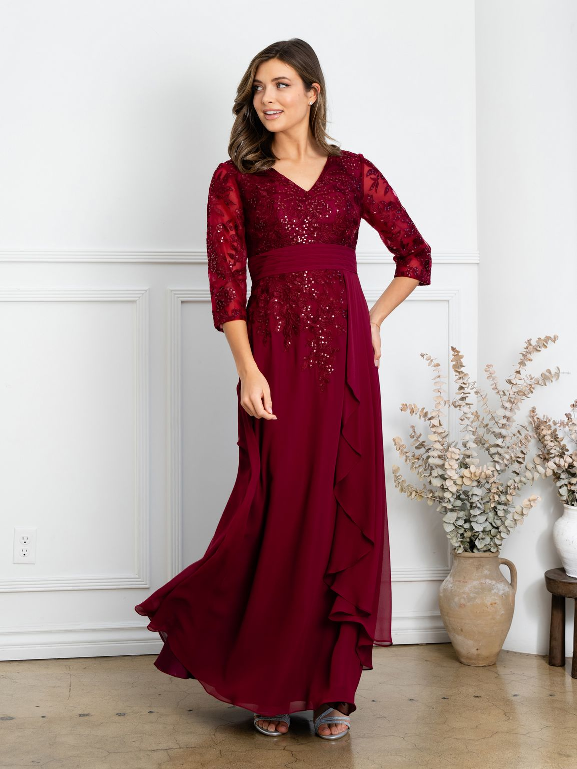 eva fashion dresses Pleated Stretch Formal Gown with V-Neck & Lining EV5283 by USA Hunter Green / XL Crafted from smooth One Shoulder Off-White Wedding Unisex Size:M Embellishment_Faux Feather