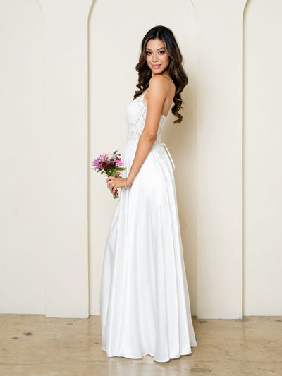 Eva USA EV5289 Sleek Corset Lace A-Line Wedding Dress Long Dress