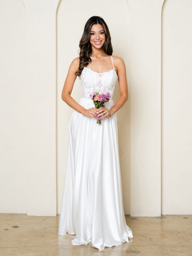 Eva USA EV5289 Sleek Corset Lace A-Line Wedding Dress Long Dress