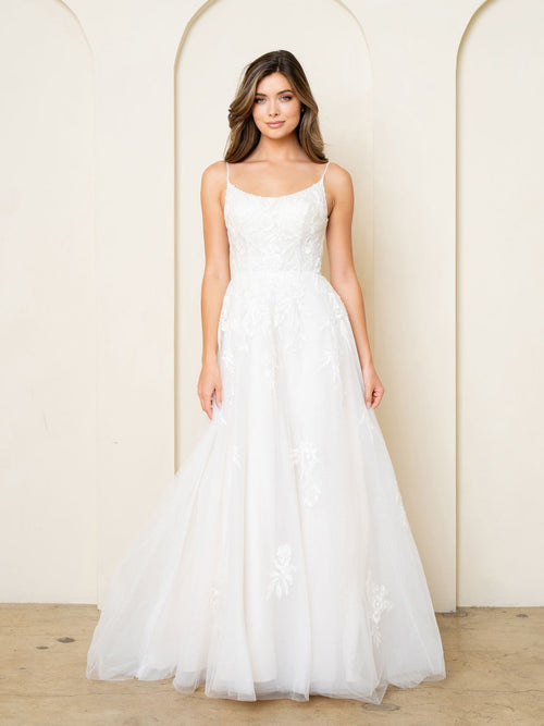 Wedding Dresses Bridal Gown Long A Line Lace Wedding Dress Off White/Almond