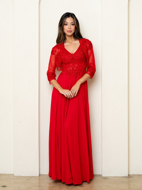 Eva USA EV5299 A-Line Tailored Long Formal Dress with Subtle Seams