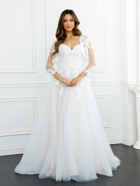 Eva USA 5300 A-Line Silhouette Floral Lace Overlay Wedding Dress