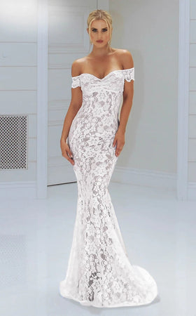 Jessica Angel JA530 Off-Shoulder Sweetheart Fitted Cutout Stretch Lace Dress