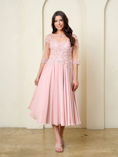 Cocktail Dresses Tea Length A Line Short Cocktail Dress Eva Fashion 5312 Dusty Rose
