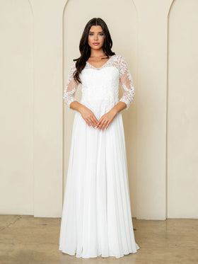 Eva Fashion EV5314 Chiffon A-Line Sweetheart Wedding Dress with pleated detail
