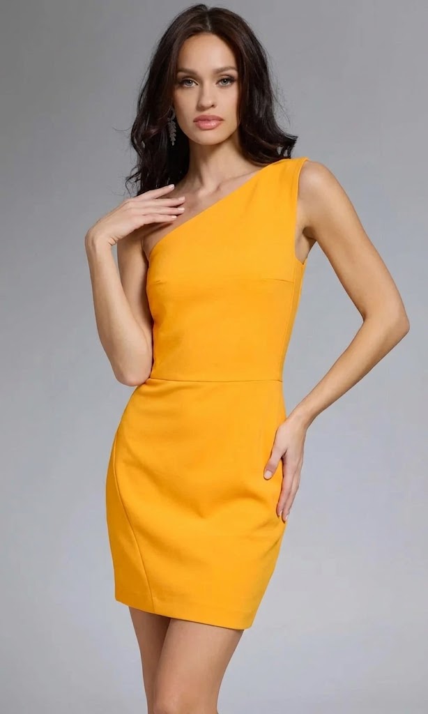 Jovani 43517 - Asymmetric Fitted Short Dress