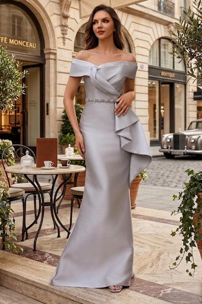 Terani Couture 251M4452 Elegant Evening Mother of the Bride Off-Shoulder Mikado Dress