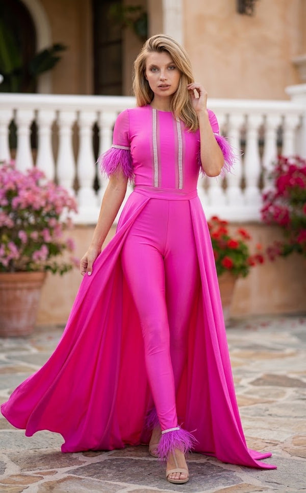Jessica Angel Orchid Stretch Jersey Fitted Jumpsuit Jumpsuit