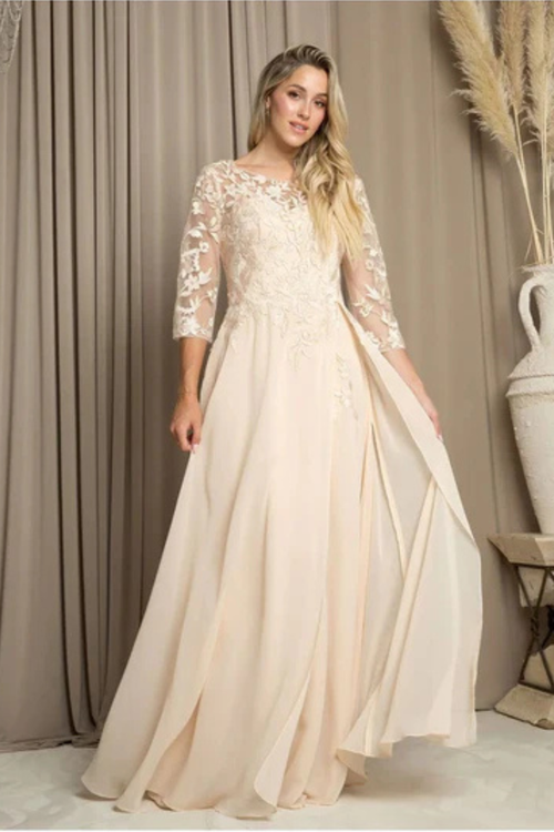 Clearance Eucalyptus Size L A-Line Long Mother of the Bride Formal Dress By Eva USA 5258