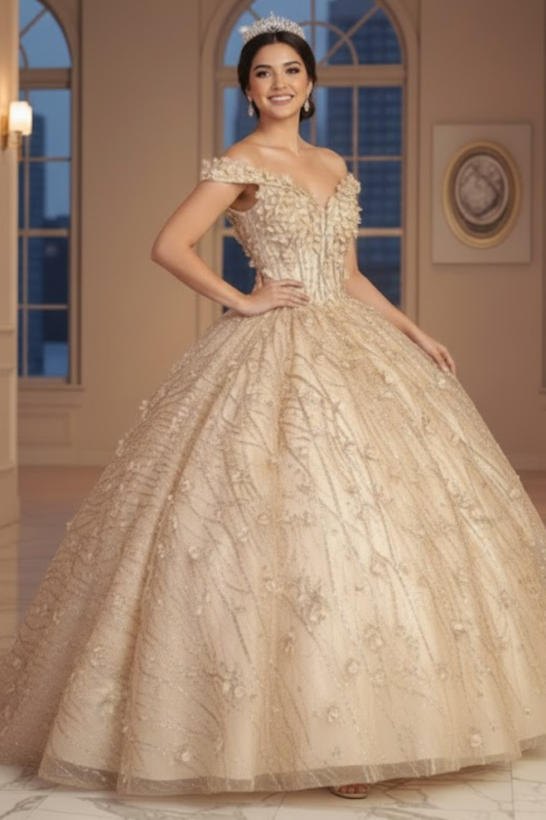 Sweet 16 Birthday Party Dress in Hunter Green Style Ball Gown