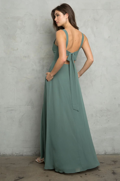 Eva USA 3485 Bridesmaids Long Slit Formal Dress