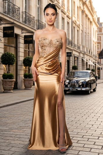 Evening Dress Sweetheart High Side Slit Gala Gown By May Queen MQ2152