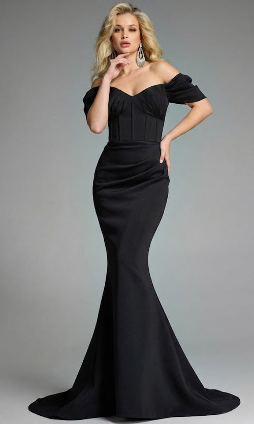 Jovani 36469 - Elegant Off-Shoulder Mermaid Gown