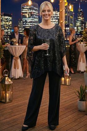 Eva USA 3443 Black Jumpsuit Formal Outfit for Women
