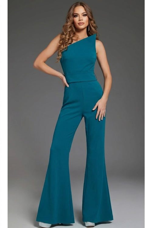 Jovani 43567 Strapless Asymmetric Formal Jumpsuit