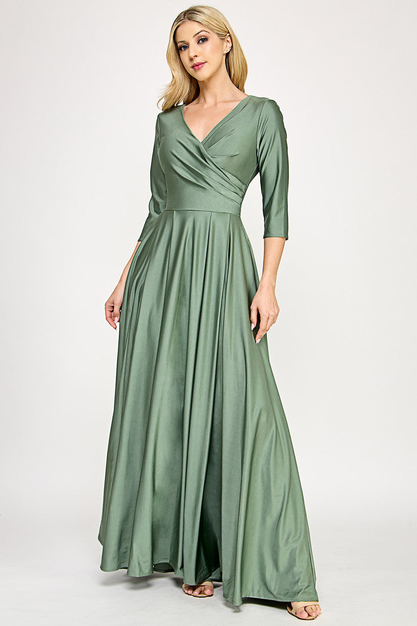 Clearance Blush Size S 3/4 Sleeve Mother Of The Bride Dress Flair A-Line Gown By Lenovia 5243