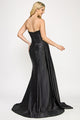 Strapless Corset Gown with Crystal Sweetheart Neckline and High Slit By Lenovia 8402