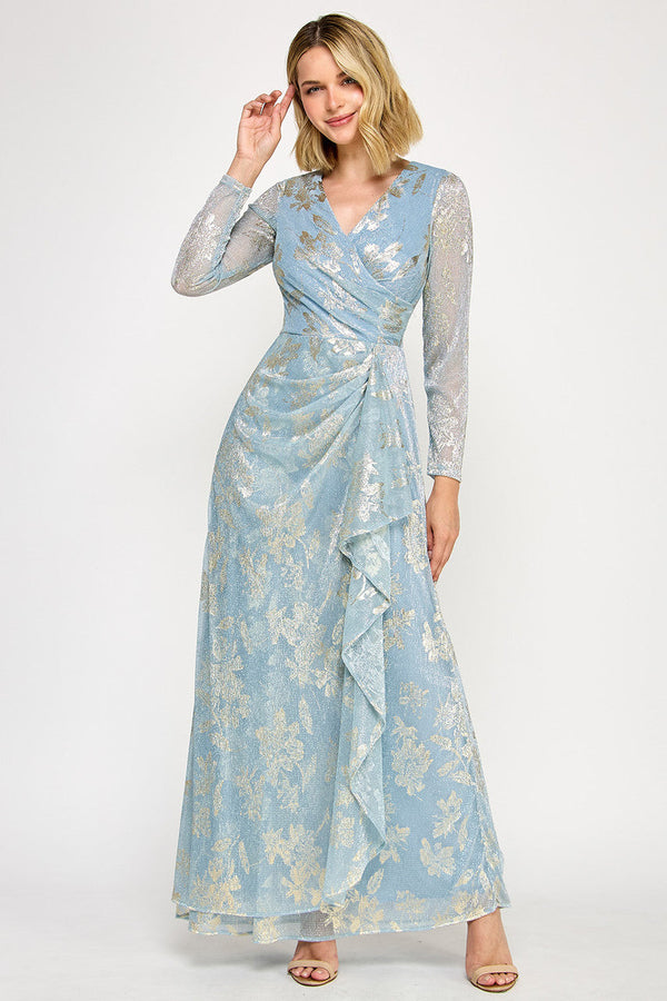 Lenovia Powder Blue Long Formal Dresses